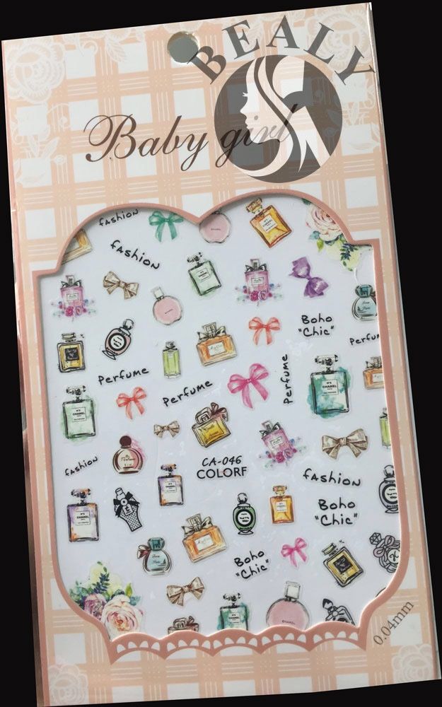 STICKER DÁN MÓNG BABY GIRL TÚI HỒNG CARO VUÔNG CA046