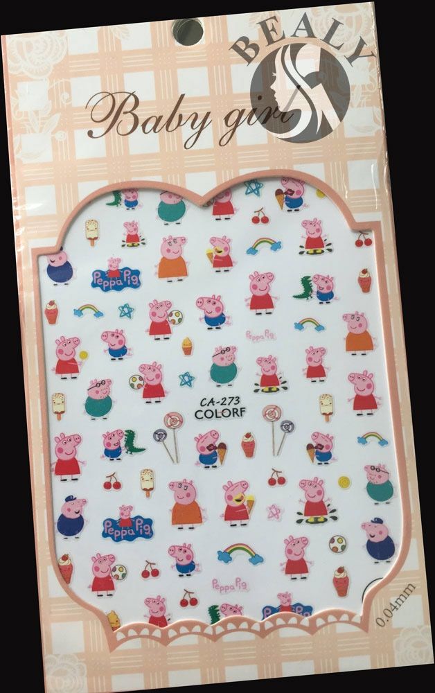 STICKER DÁN MÓNG BABY GIRL TÚI HỒNG CARO VUÔNG CA273