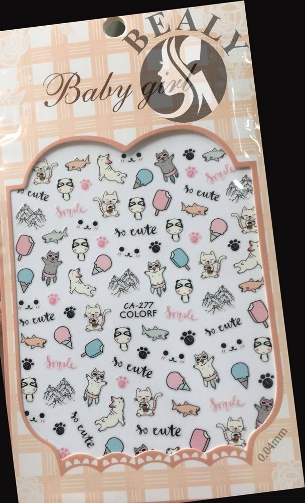 STICKER DÁN MÓNG BABY GIRL TÚI HỒNG CARO VUÔNG CA277