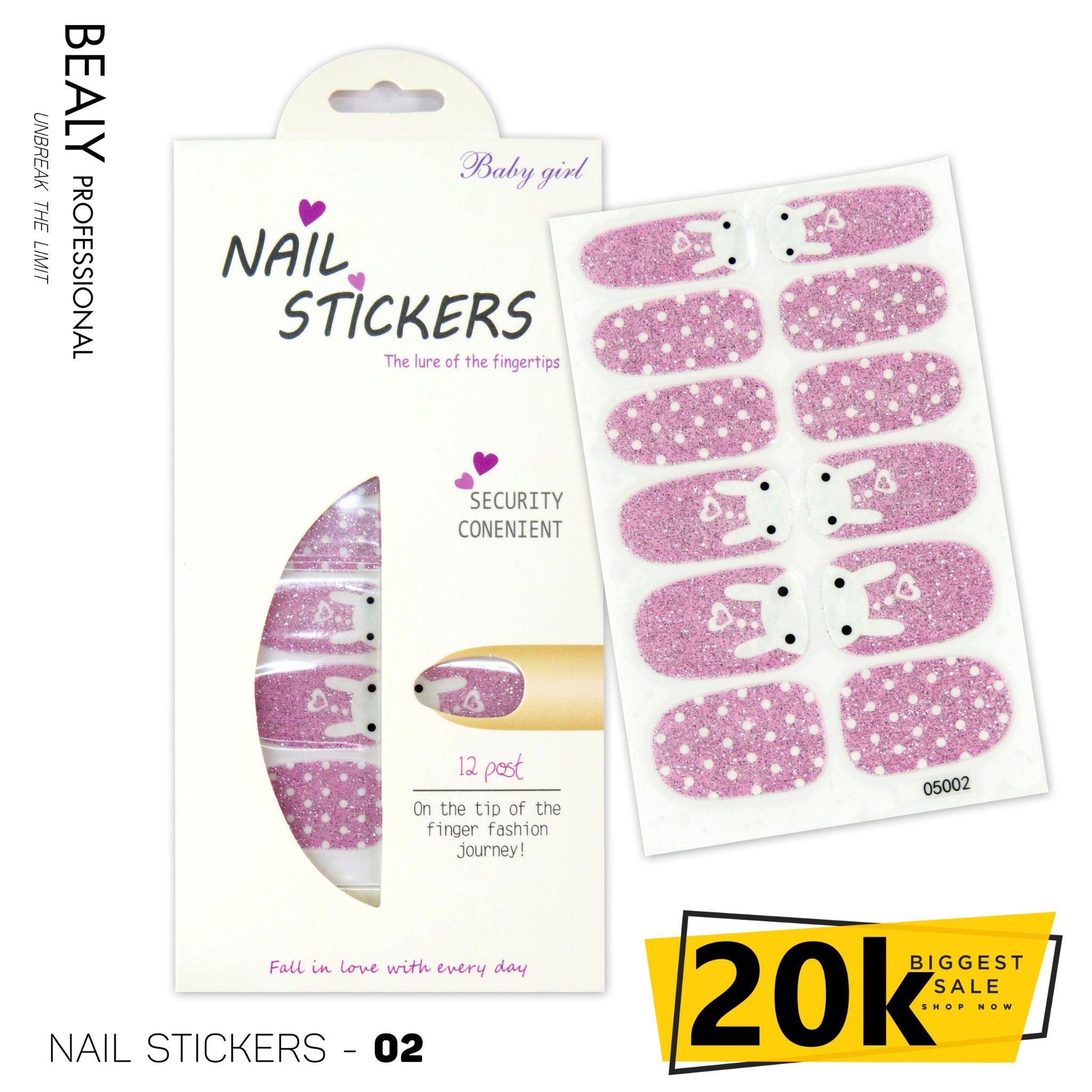 STICKER DÁN MÓNG TÚI MÀU TRẮNG #2