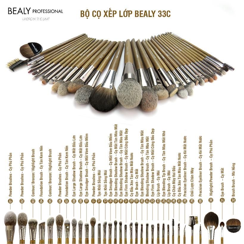 BỘ CỌ TRANG ĐIỂM XẾP LỚP BEALY 33C (cọ)