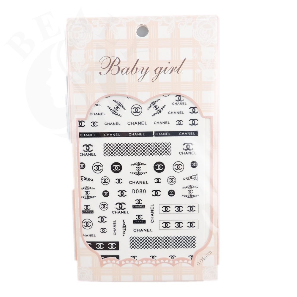 STICKER DÁN MÓNG BABY GIRL TÚI HỒNG CARO VUÔNG D080