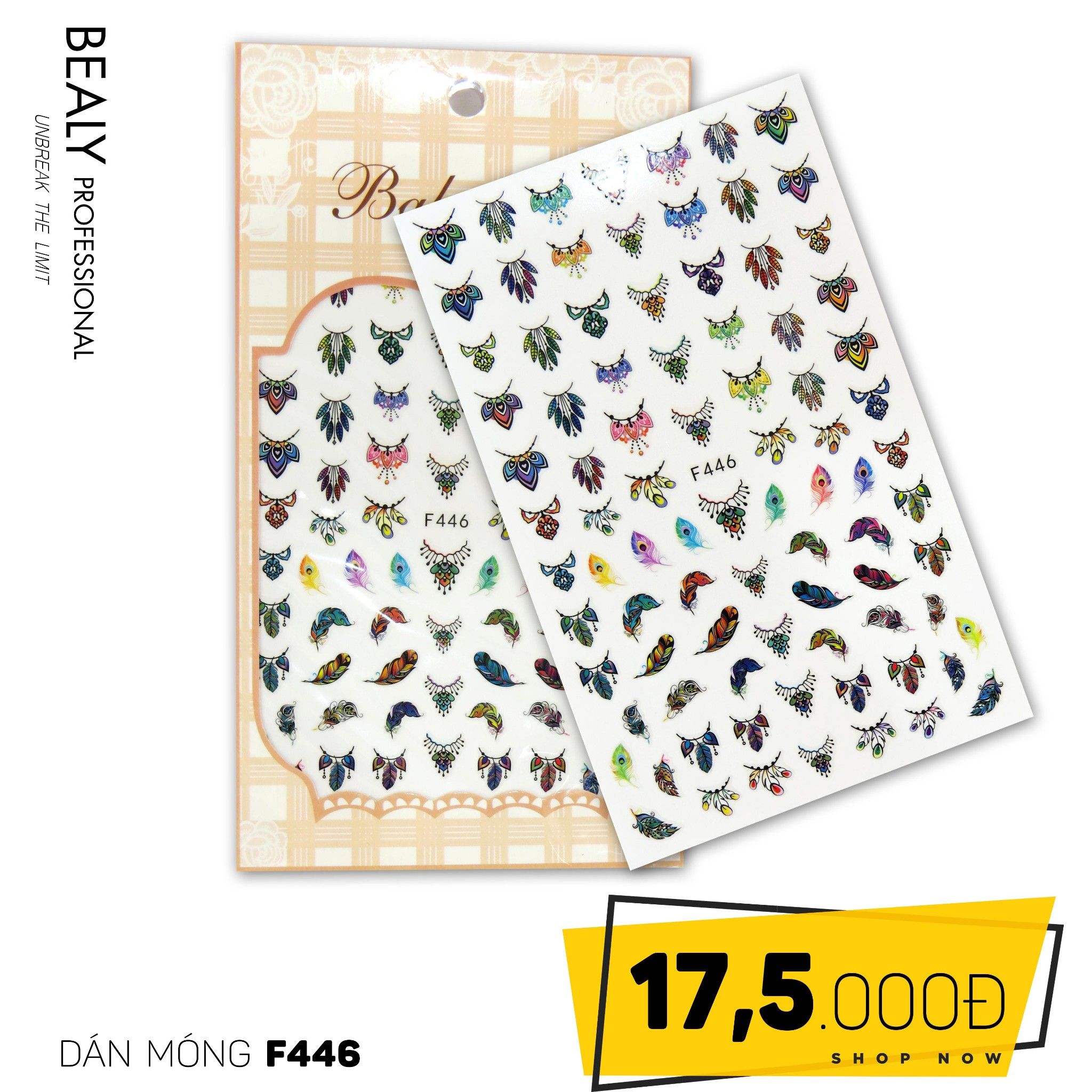 STICKER DÁN MÓNG BABY GIRL TÚI HỒNG CARO VUÔNG F446