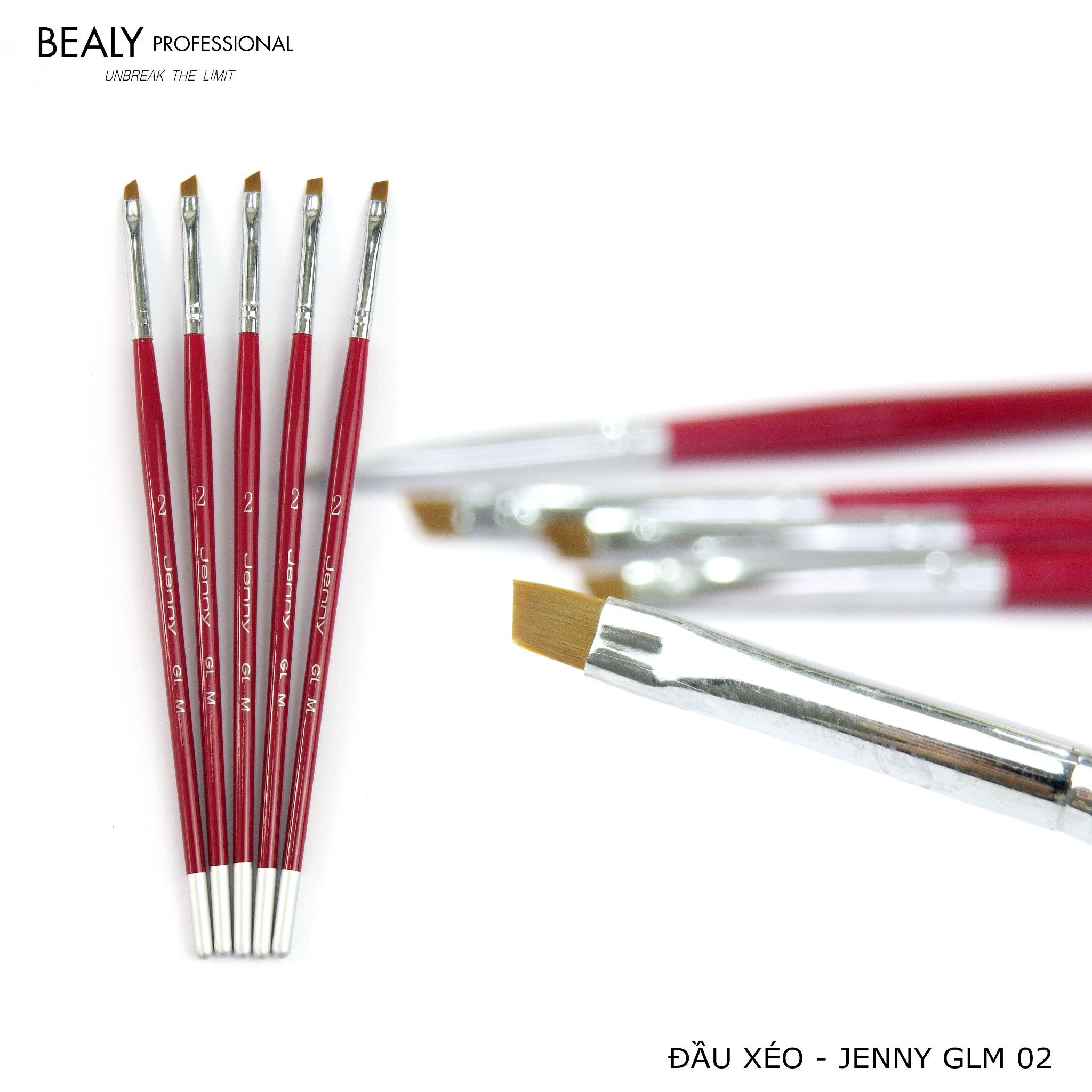 CỌ BẢN ĐẦU XÉO CÁN GỖ ĐỎ ĐUÔI BẠC JENNY GLM #2