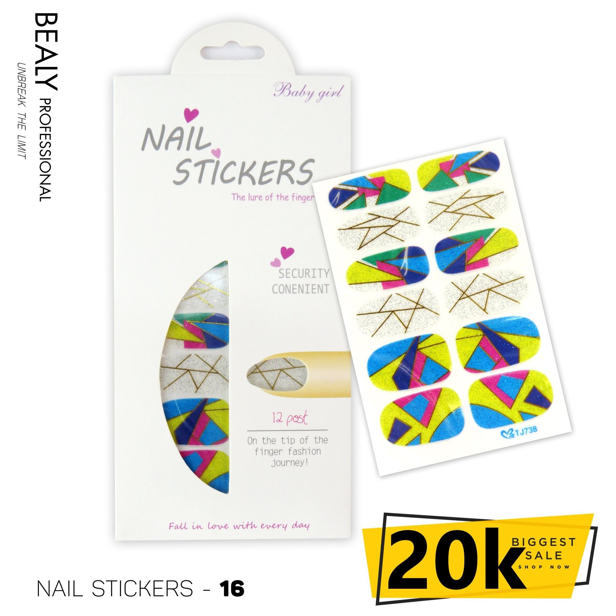 STICKER DÁN MÓNG TÚI MÀU TRẮNG #16