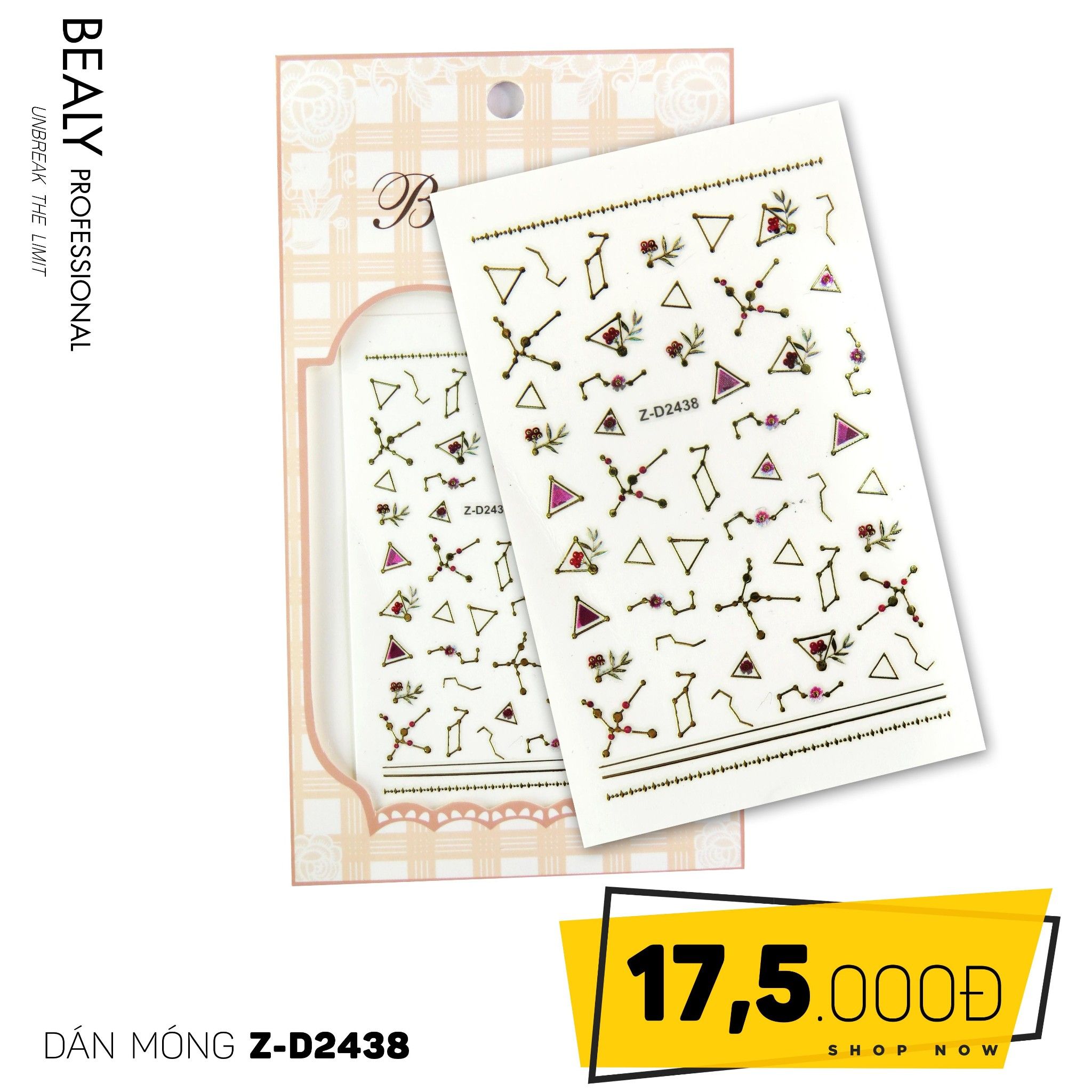 STICKER DÁN MÓNG BABY GIRL TÚI HỒNG CARO VUÔNG Z-D2438