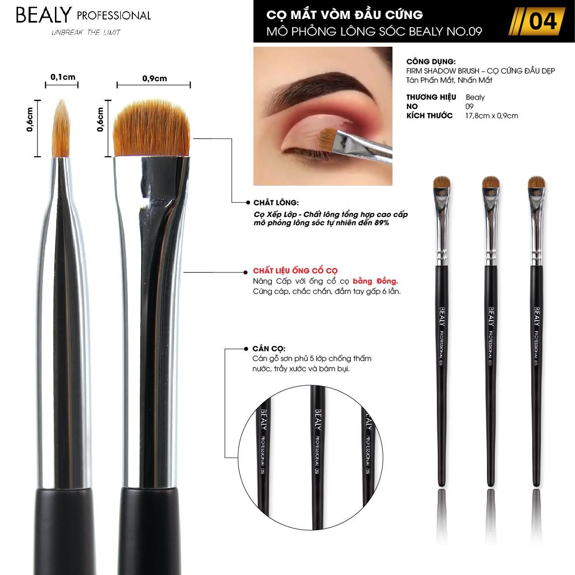 Cọ Mắt Vòm Đầu Cứng Mô Phỏng Lông Sóc Bealy No.09