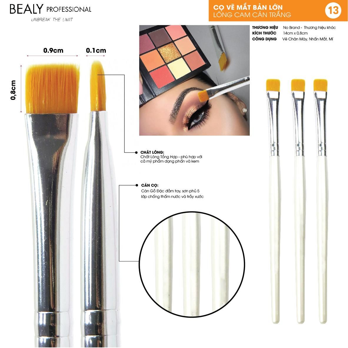 CỌ VẼ MẮT BẢN LỚN LÔNG CAM CÁN TRẮNG