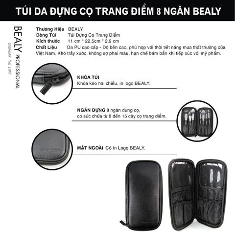  TÚI ĐỰNG CỌ TRANG ĐIỂM BEALY 8  NGĂN 