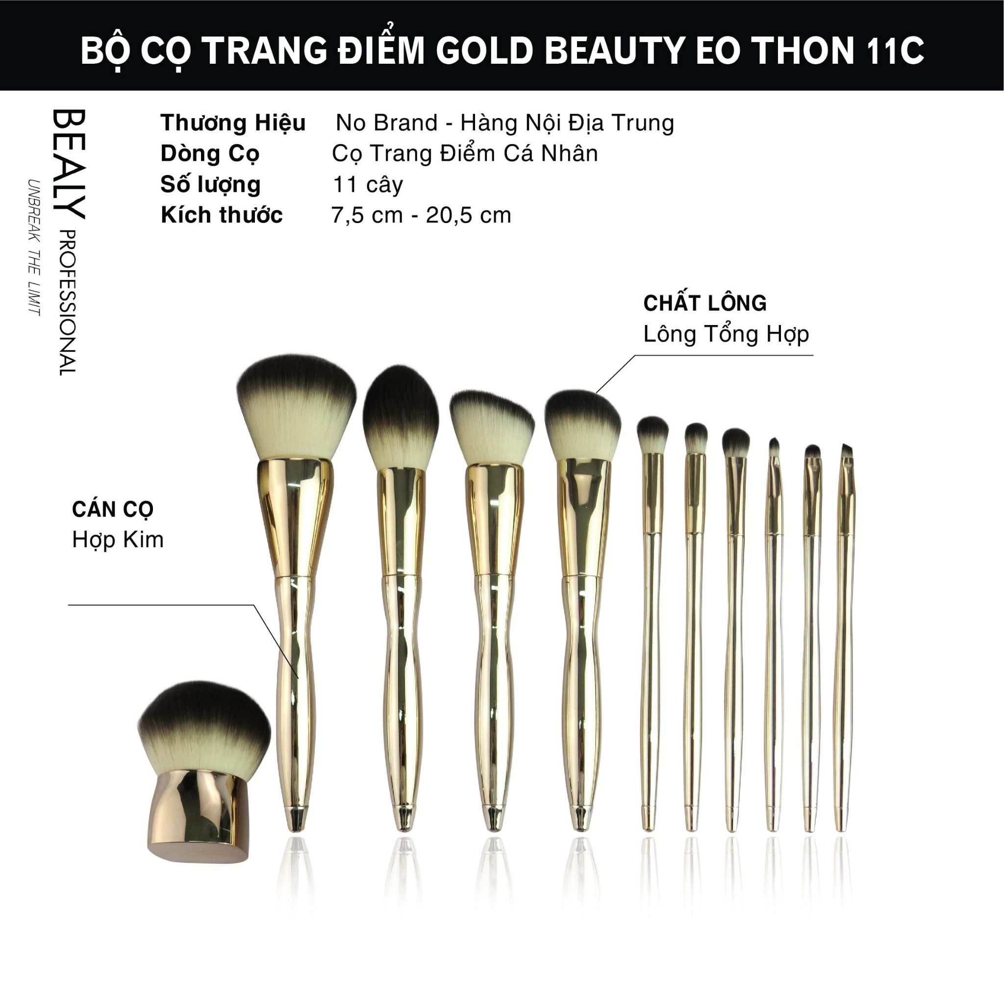BỘ CỌ TRANG ĐIỂM GOLD BEAUTY EO THON 11C
