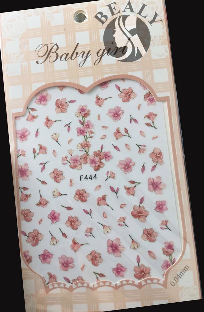 STICKER DÁN MÓNG BABY GIRL TÚI HỒNG CARO VUÔNG F444