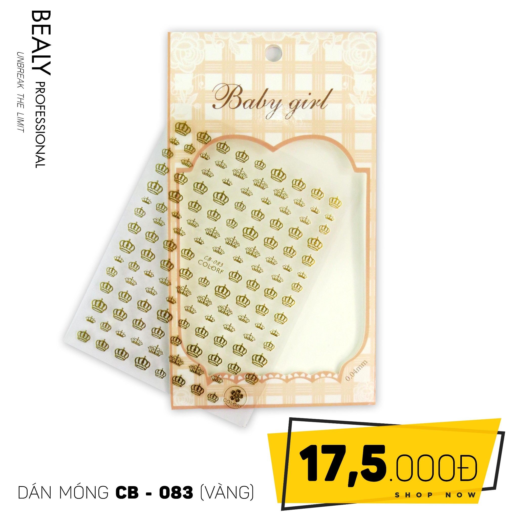 STICKER DÁN MÓNG BABY GIRL TÚI HỒNG CARO VUÔNG CB083