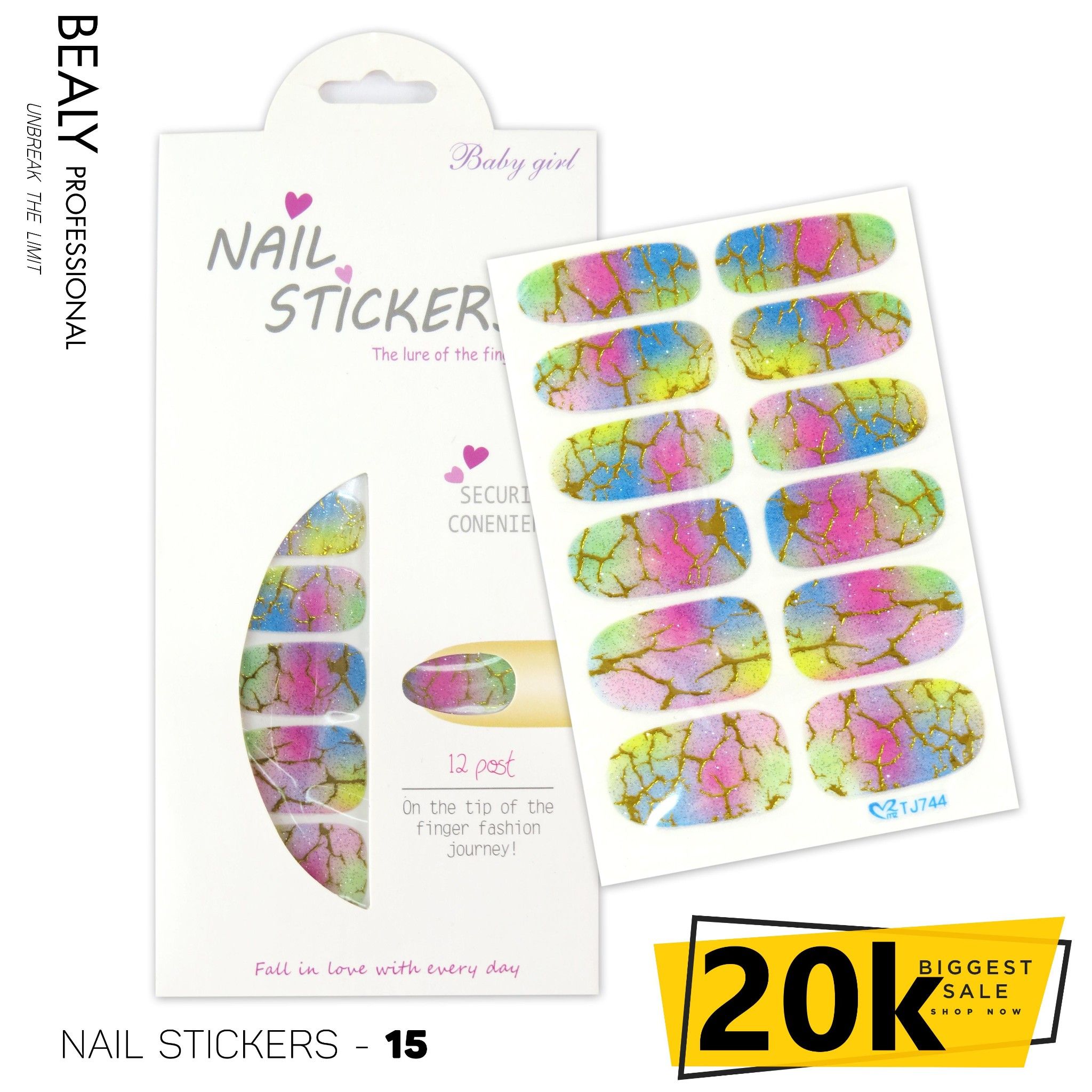 STICKER DÁN MÓNG TÚI MÀU TRẮNG #15