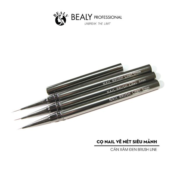 CỌ NAIL VẼ NÉT SIÊU MẢNH CÁN XÁM ĐEN BRUSH LINE