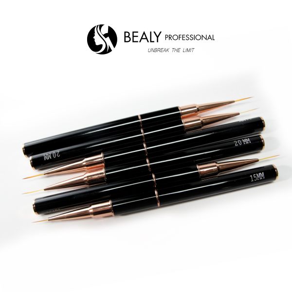 CỌ VẼ NÉT SIÊU MẢNH CÁN ĐEN 2 ĐẦU VIỀN ĐỒNG, THÂN VIỀN ĐỒNG