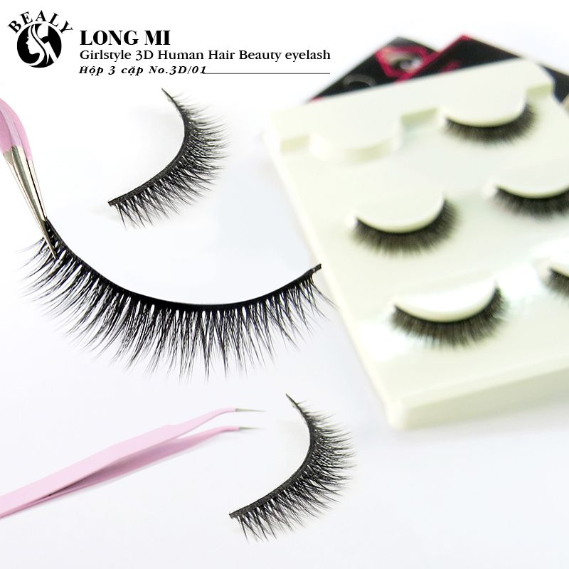 LÔNG MI GIẢ TÓC 3D GIRLS STYLE HỘP 3 CẶP NO.01
