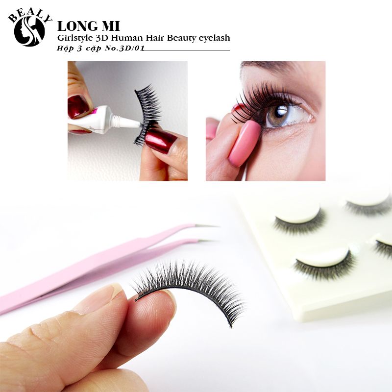 LÔNG MI GIẢ TÓC 3D GIRLS STYLE HỘP 3 CẶP NO.01