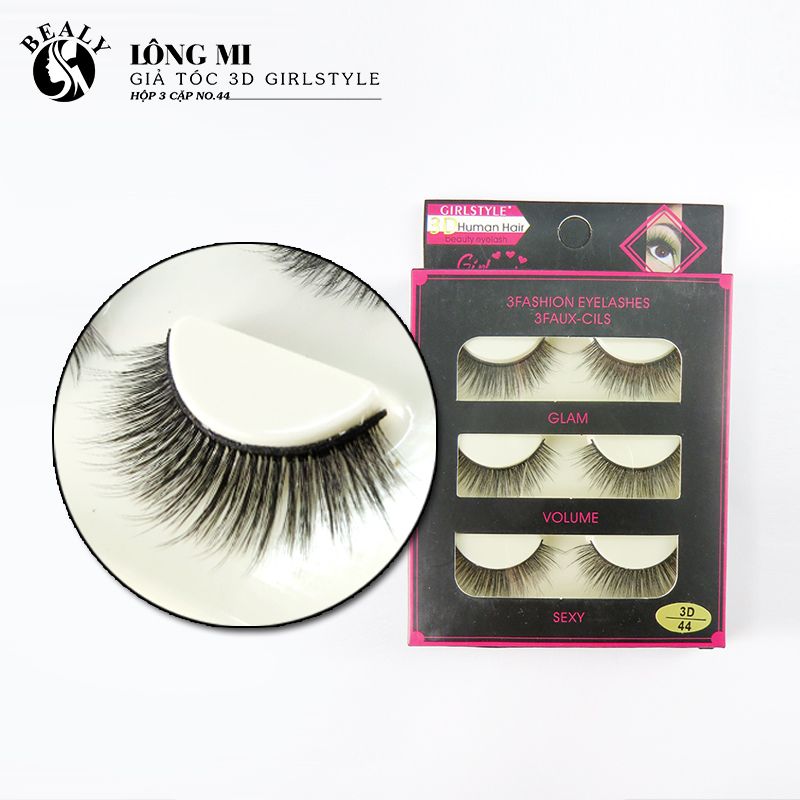 LÔNG MI GIẢ TÓC 3D GIRLS STYLE HỘP 3 CẶP NO.44
