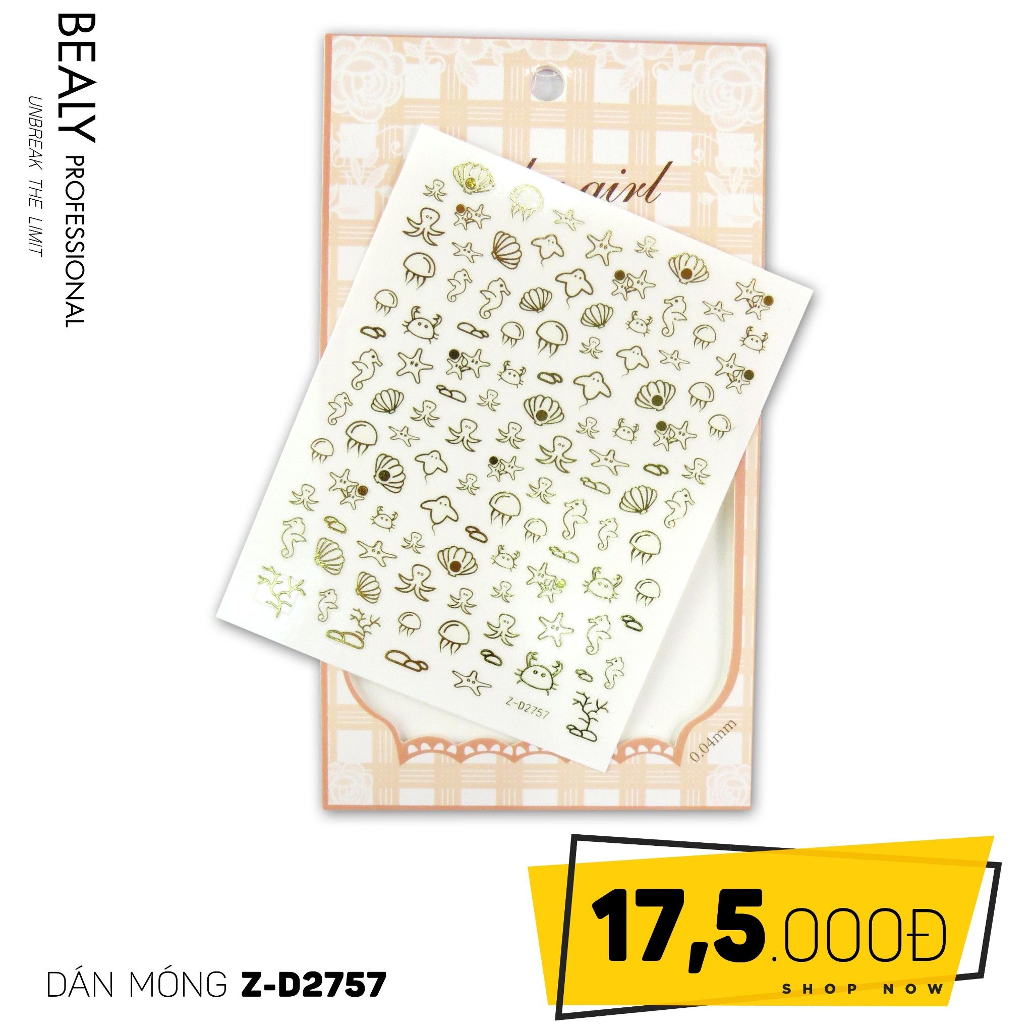 STICKER DÁN MÓNG BABY GIRL TÚI HỒNG CARO VUÔNG Z-D2757