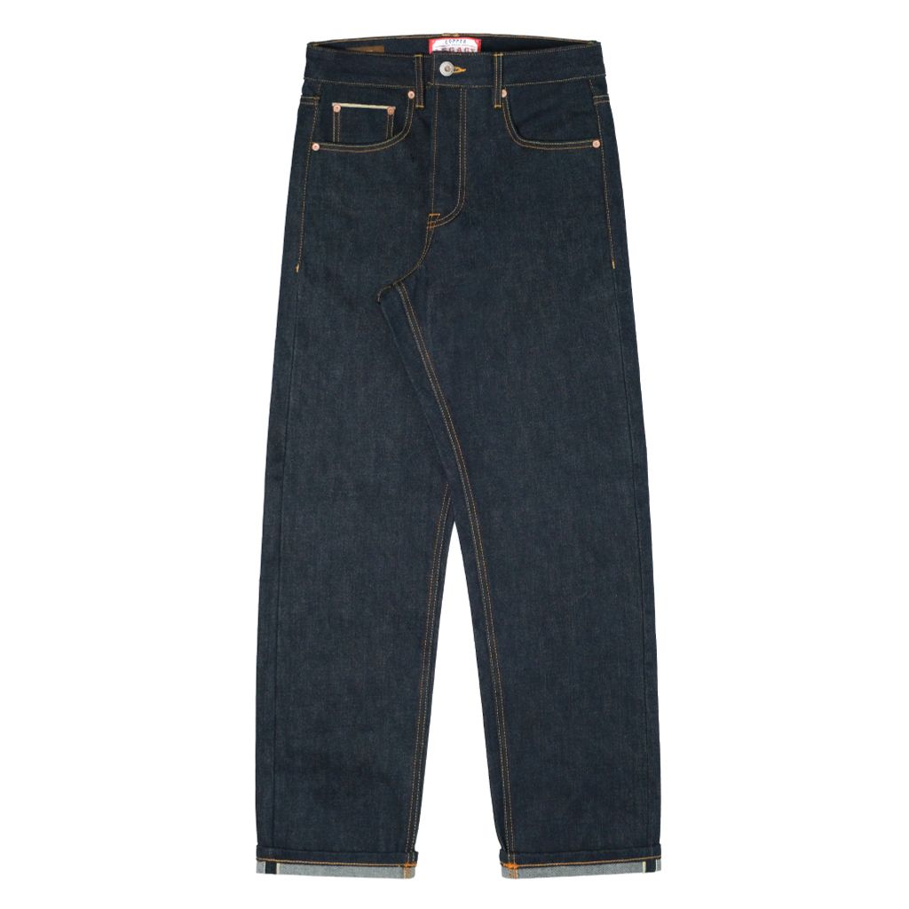 KURABO 19oz Prime Blue Raw Selvedge Denim / Straight Pants / Silver Button / Japanese Fabric