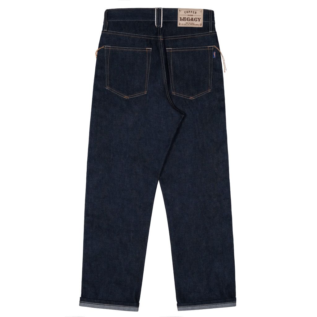 KURABO 19oz Prime Blue Raw Selvedge Denim / Straight Pants / Copper Button / Japanese Fabric