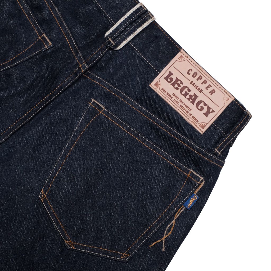 KURABO 19oz Prime Blue Raw Selvedge Denim / OG Slim Pants / Copper Button / Japanese Fabric