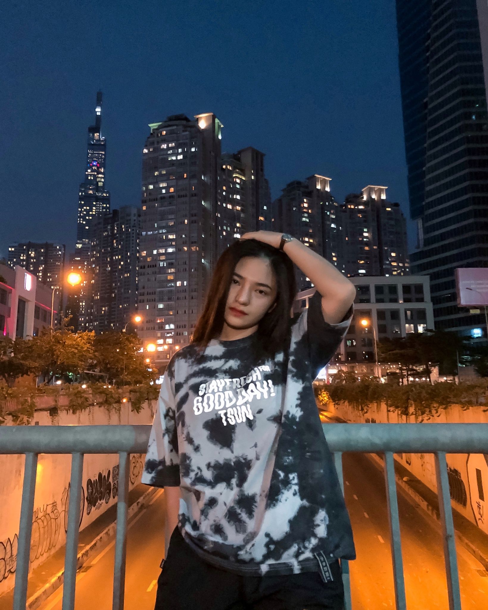 Tiedye Tee Black/Grey