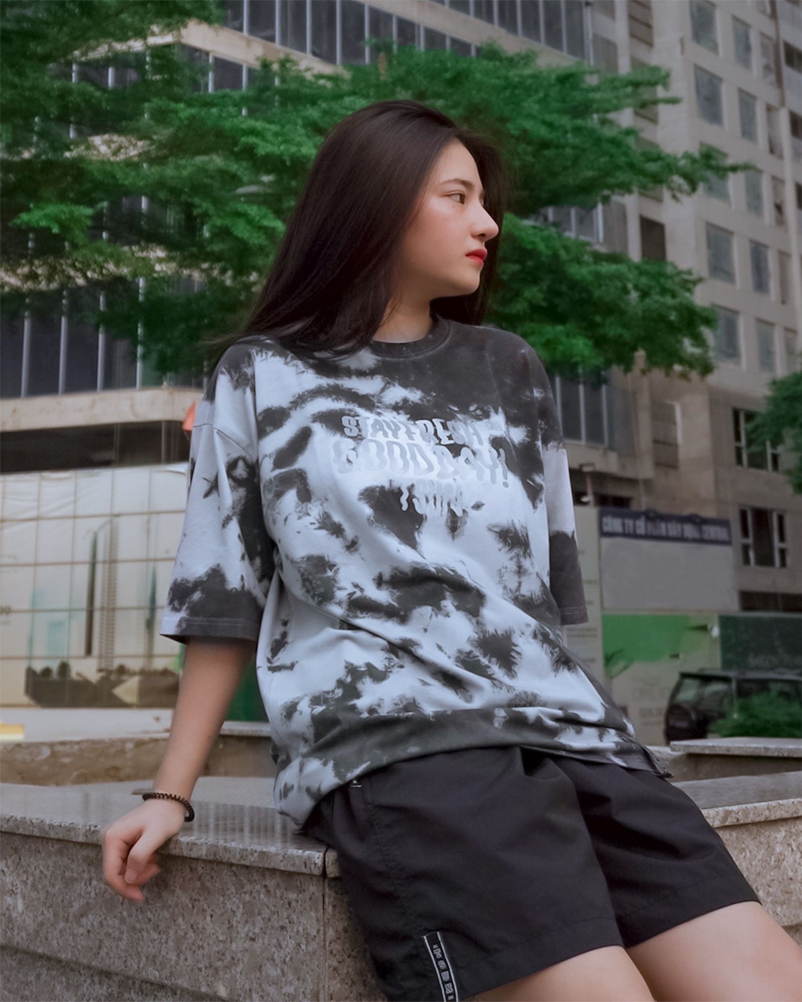 Tiedye Tee Black/Grey