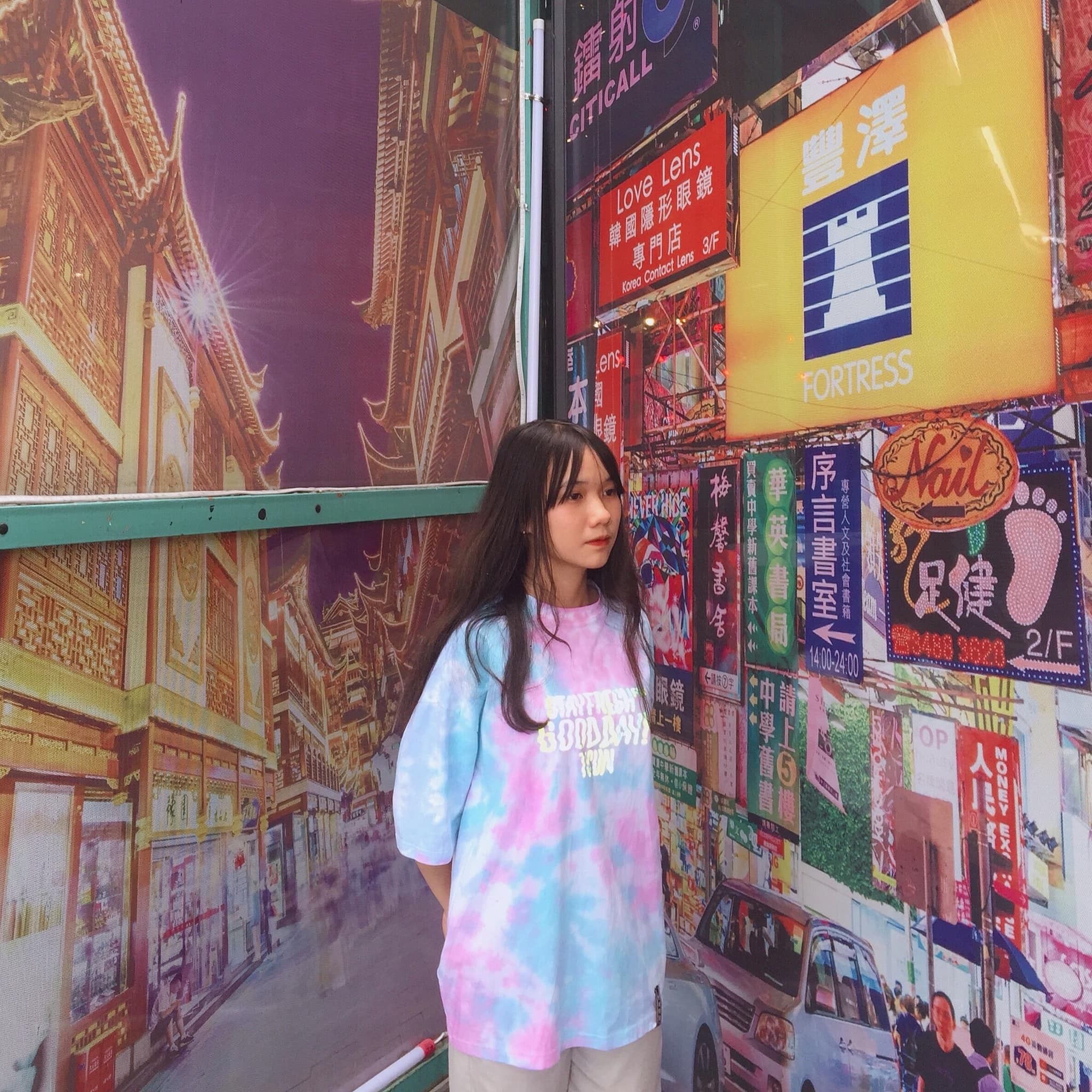 Purple Pink/Tie-Dye Tee