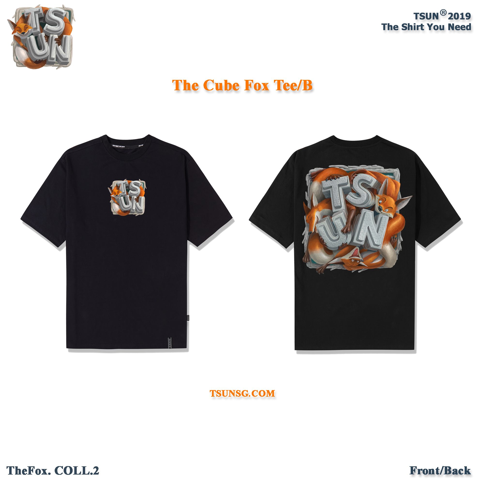 Cube Fox Tee - Black