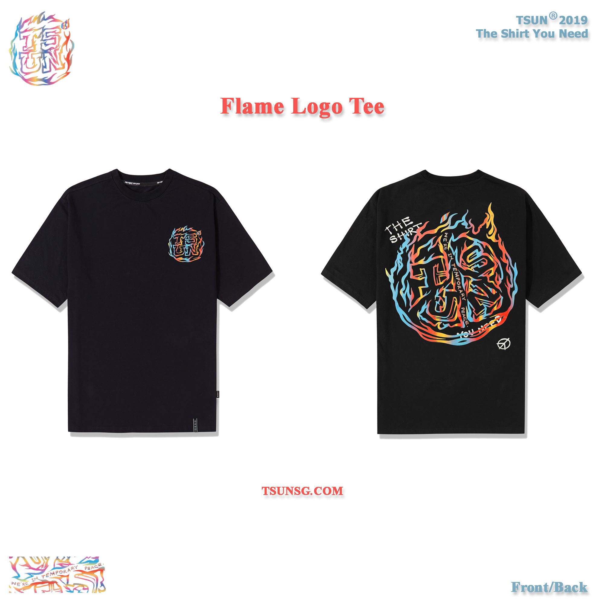 TSUN Flame Logo Tee/Black