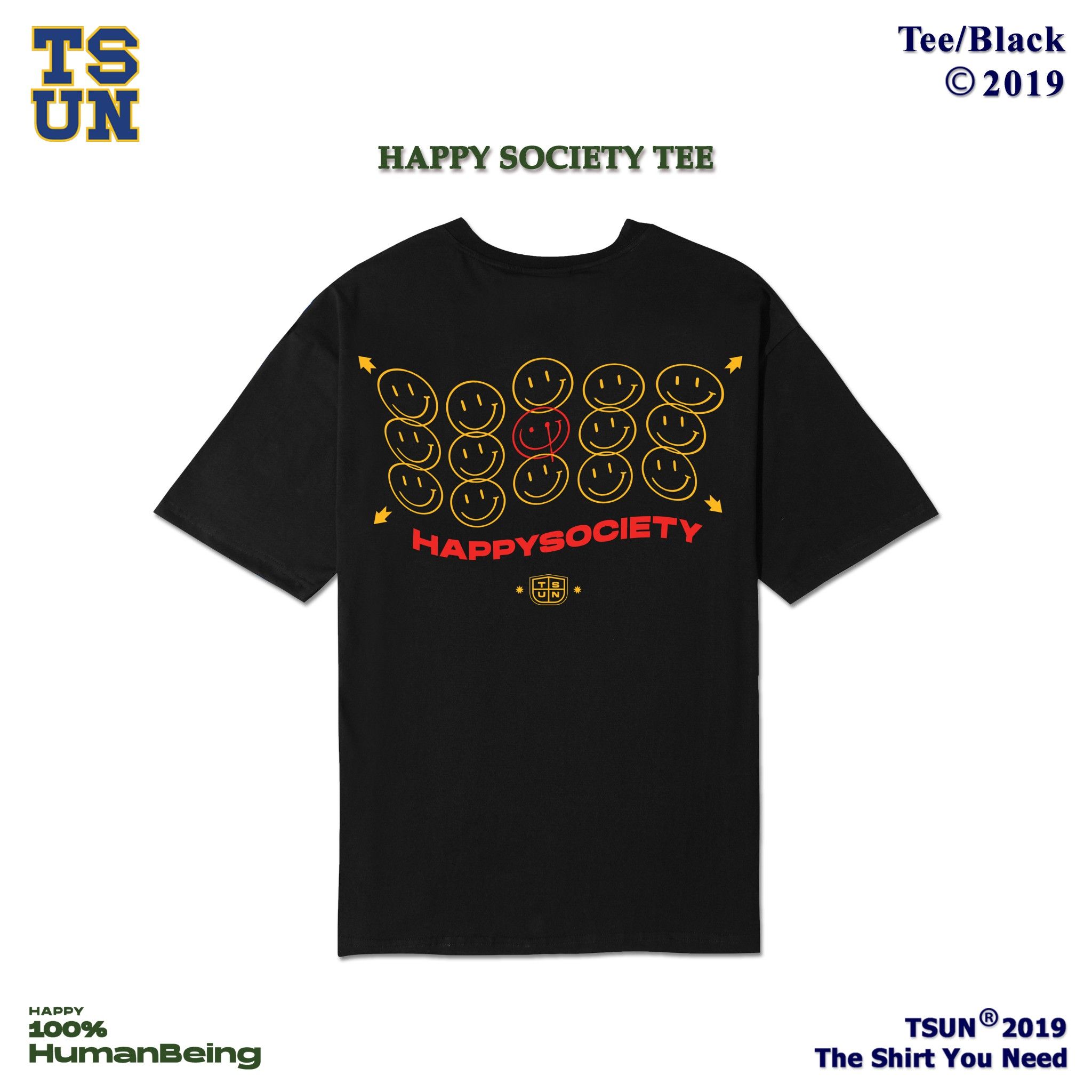 Happy Social Tee - Black