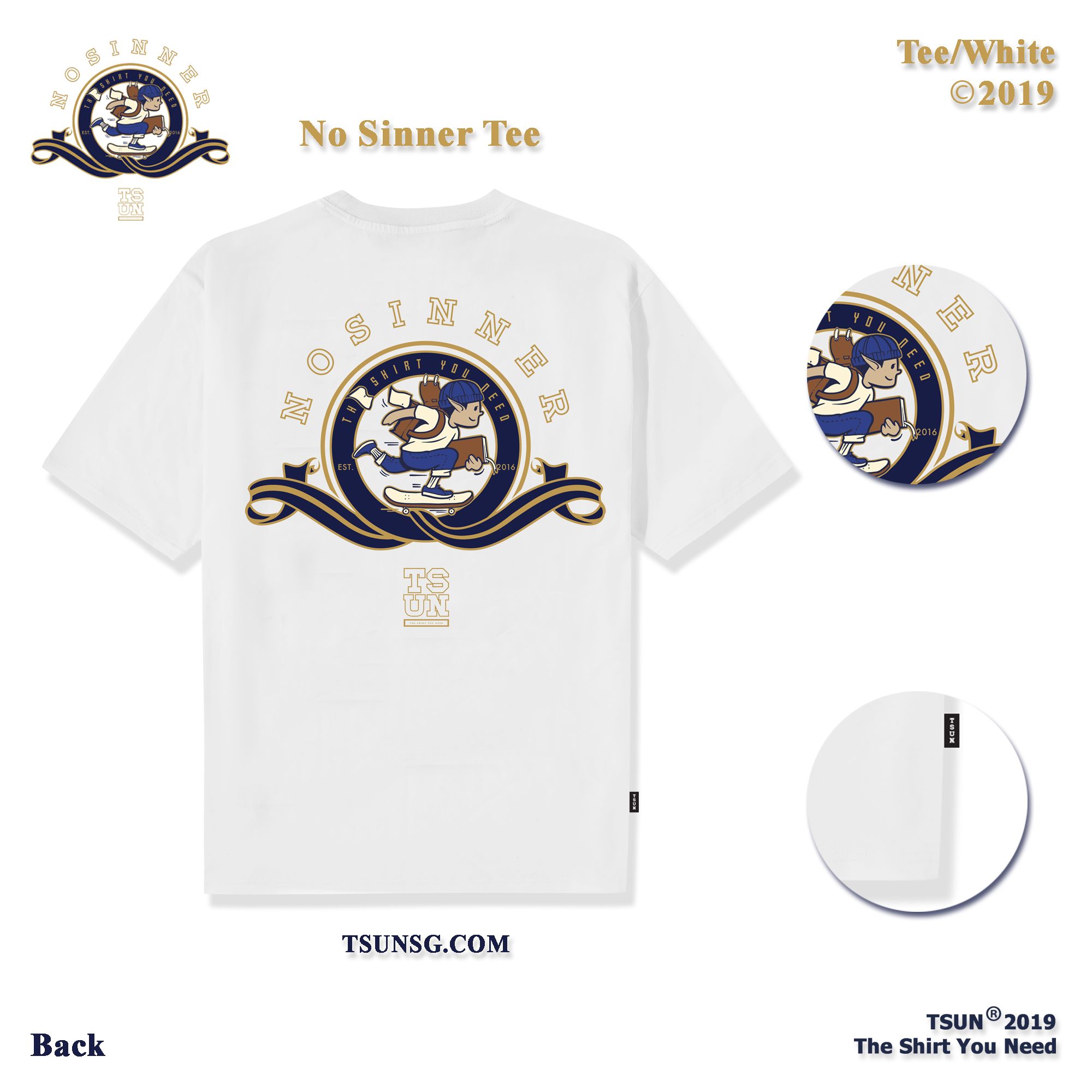 No Sinner Tee/White