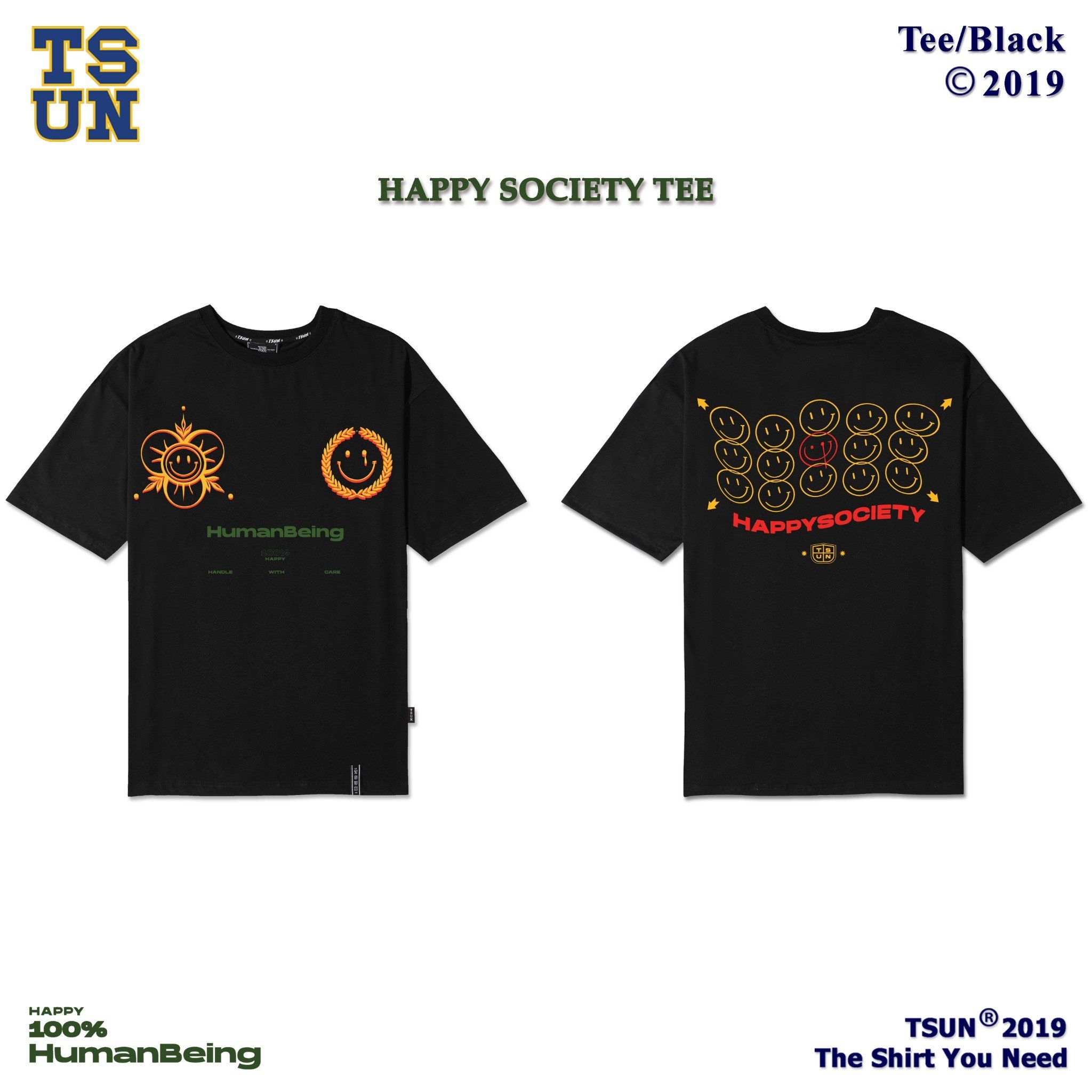 Happy Social Tee - Black