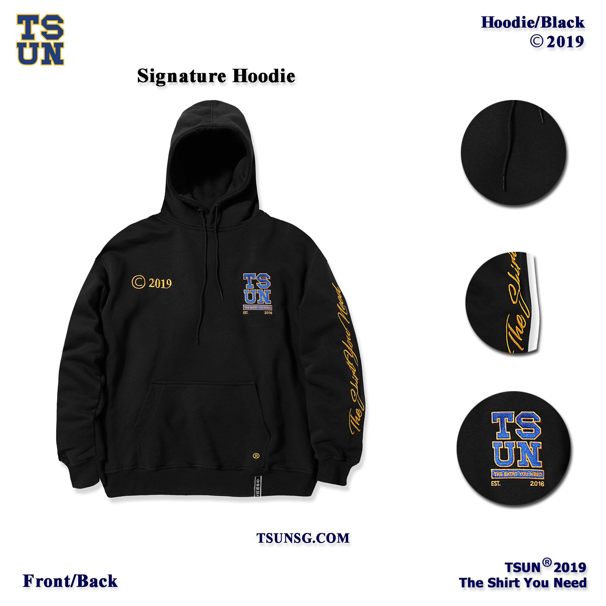 Signature Logo TSUN Hoodie/Black