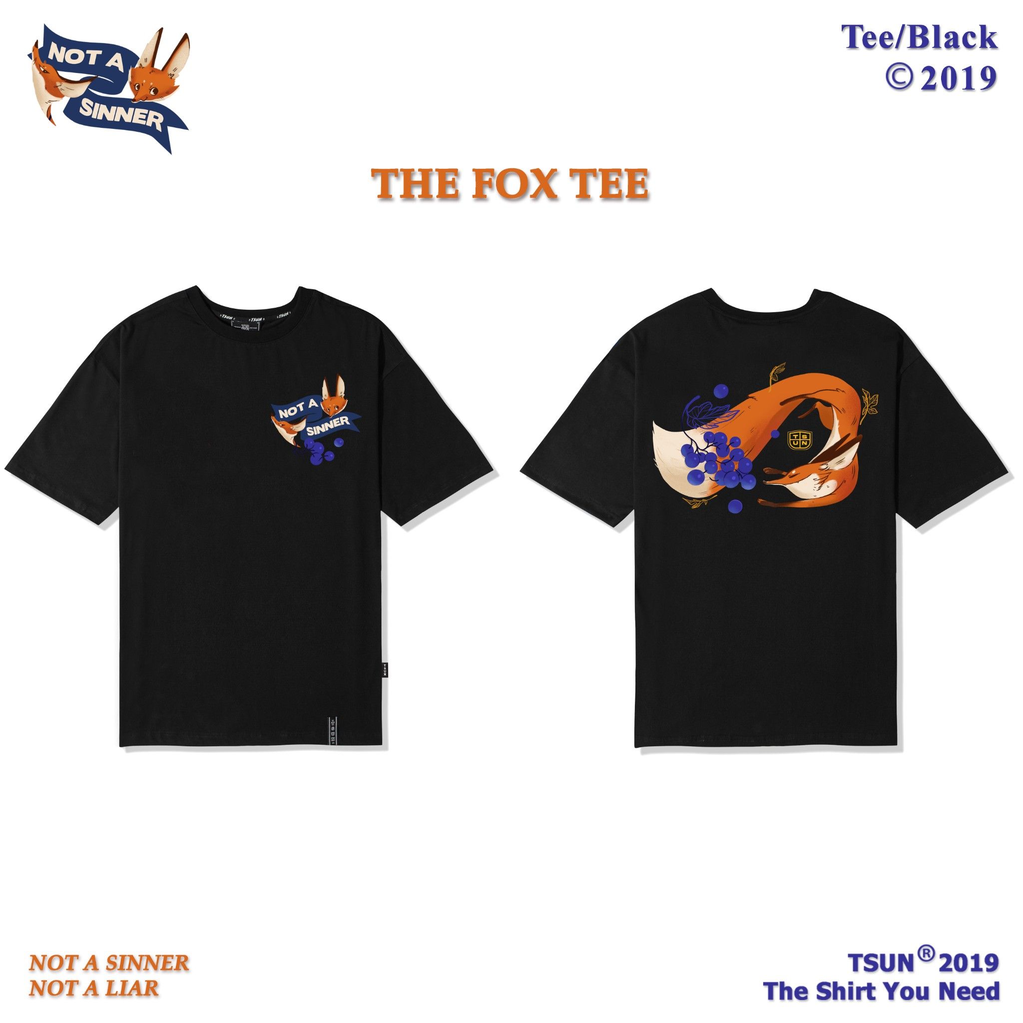 The Fox Tee/Black
