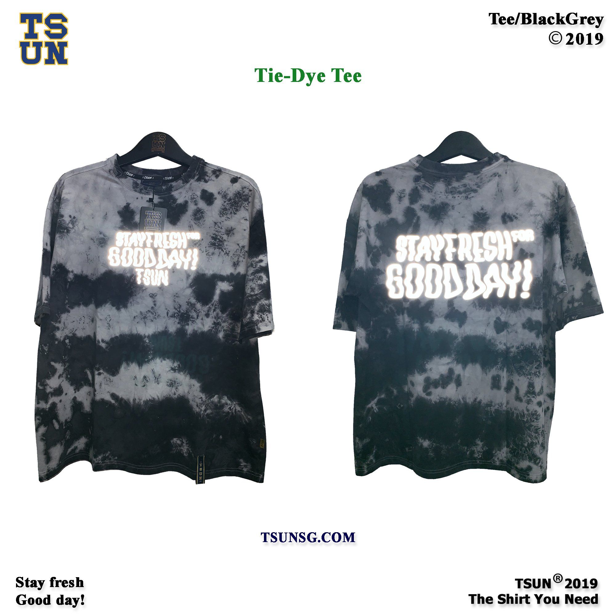 Tiedye Tee Black/Grey