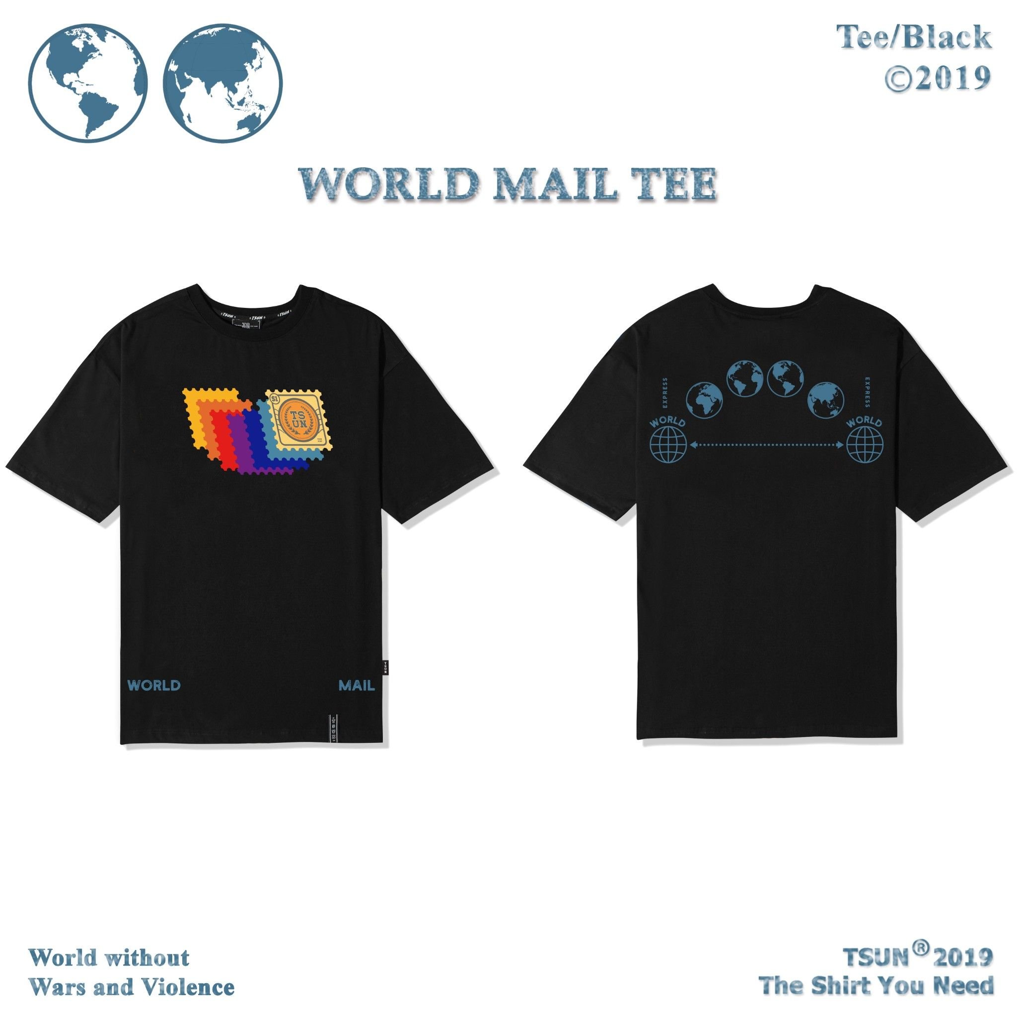World Mail Tee/Black