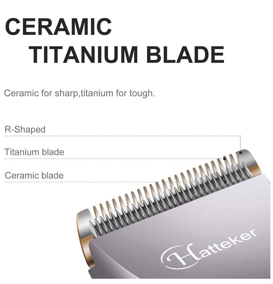 Máy cạo tỉa râu/tóc/lông HATTEKER ceramic titanium blade cực xịn - dòng mới nhất năm 2019