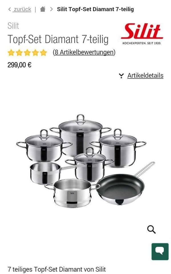 BỘ NỒI SILIT TOPF-SET DIAMANT 7