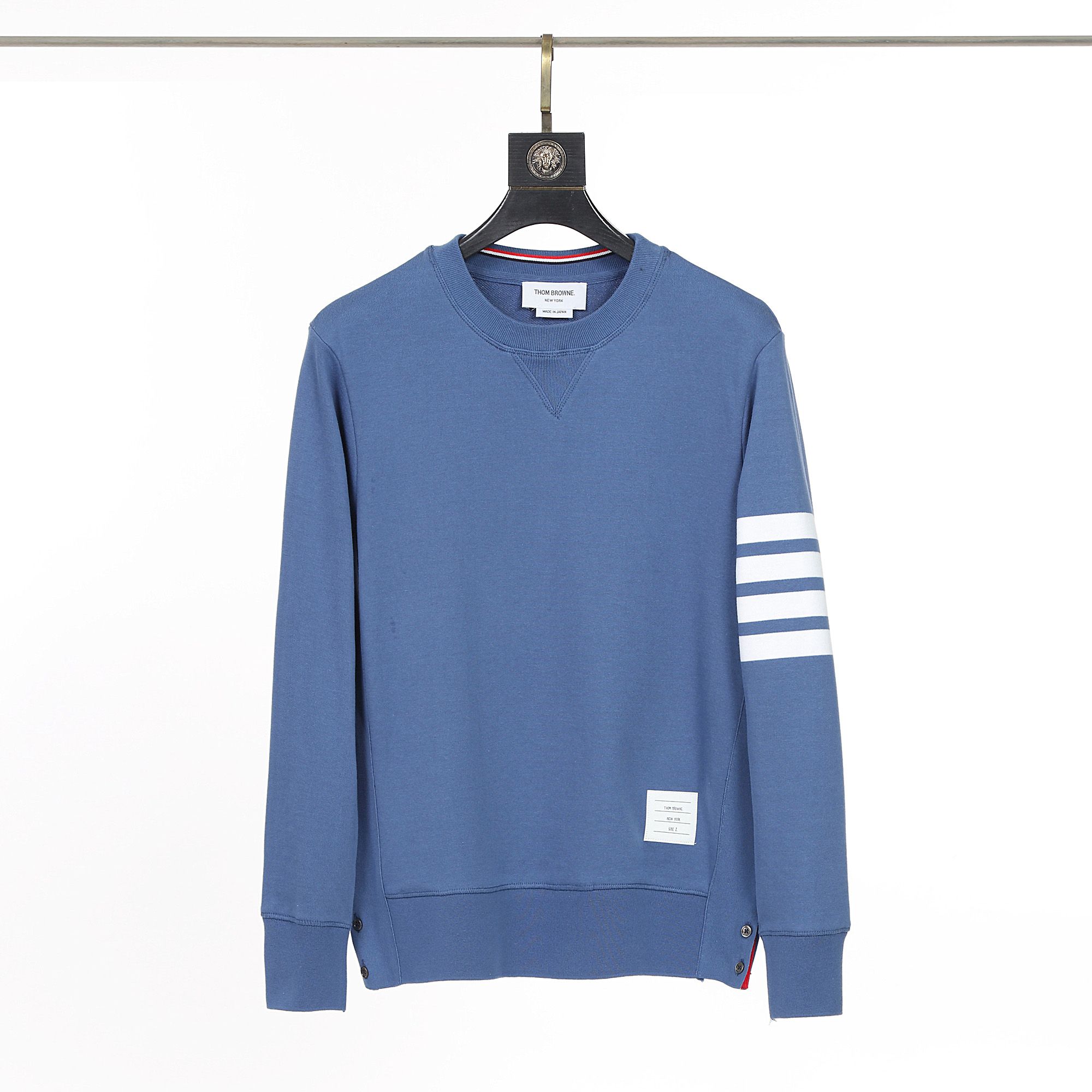 Áo Sweater nam nữ form rộng dáng Unisex Thom Browne 015 chất liệu len bông thiết kế tay áo kẻ 4 sọc cao cấp