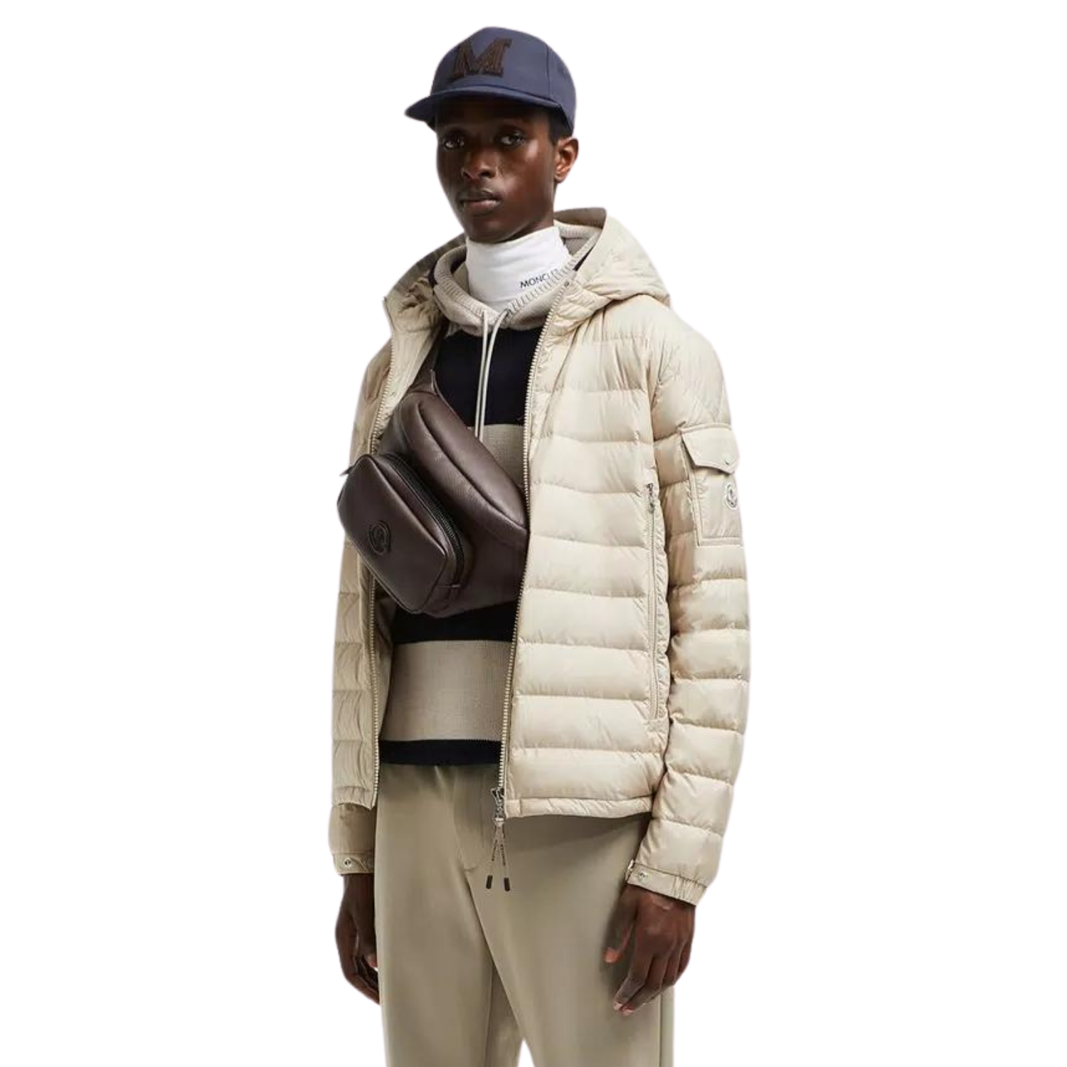Áo Khoác MONCLER BEIGE GALION SHORT DOWN JACKET Lông Vũ Cao Cấp Chống Thấm Giữ Ấm