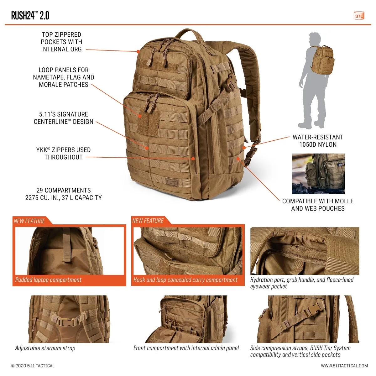 Balo 5.11 Tactical Rush 24