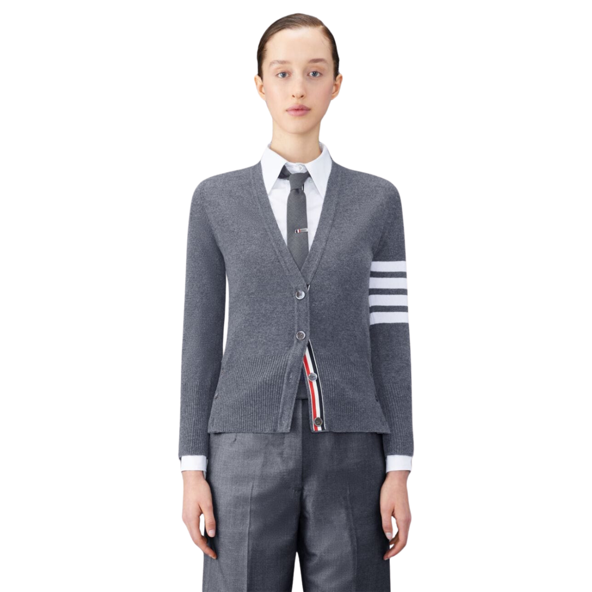 Áo Cardigan Tay Dài THOM BROWNE CASHMERE 4-BAR CLASSIC V-NECK CARDIGAN
