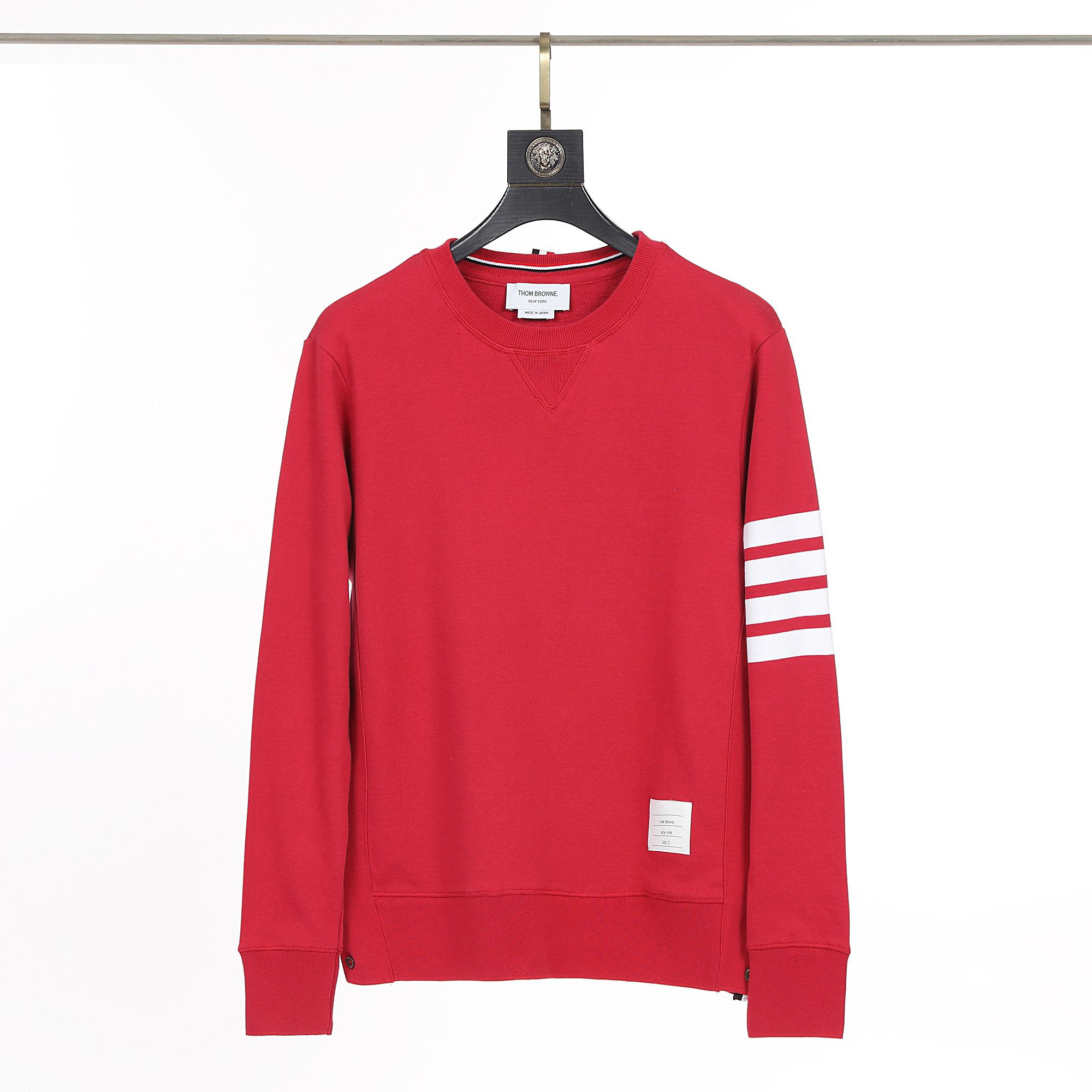 Áo Sweater nam nữ form rộng dáng Unisex Thom Browne 015 chất liệu len bông thiết kế tay áo kẻ 4 sọc cao cấp