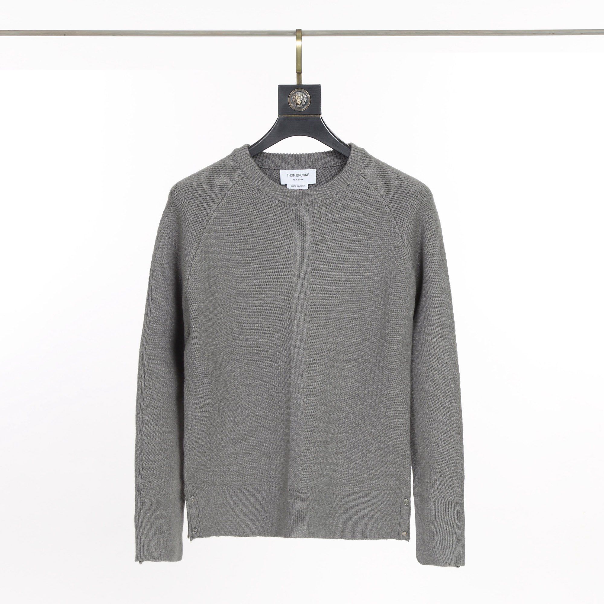 Áo thun tay dài nam nữ form slim fit Thom Browne 4-Bar 20216 Sweater chất vải len bông thiết kế tay áo kẻ sọc cao cấp