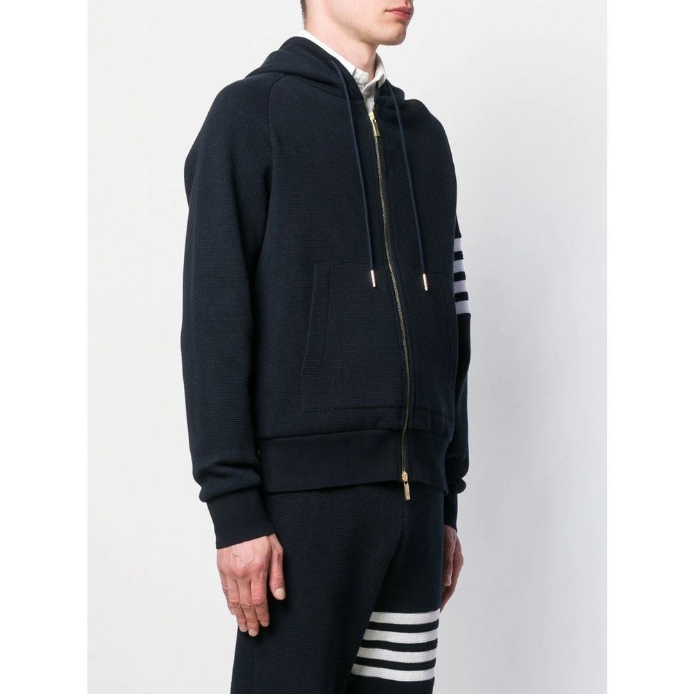  Áo khoác dệt kim nam nữ Thom Browne 4-Bar zip up 217 chất vải len bông cao cấp hàng thiết kế tay áo kẻ sọc sang trọng 