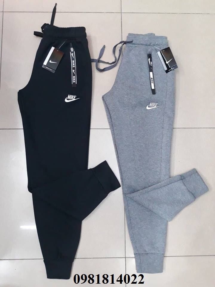 Quần thể thao khóa kéo in chữ Nike
