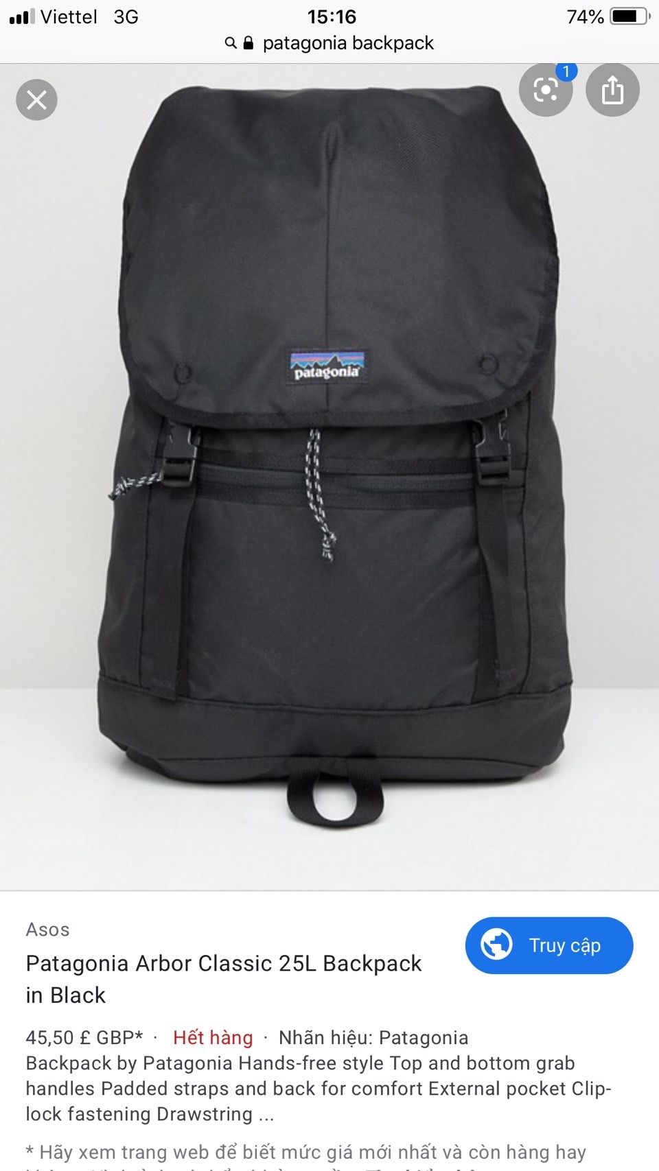  Balo Patagonia Arbor Classic Pack 25L 