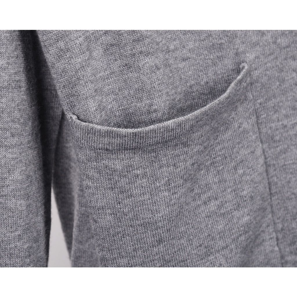 Áo khoác cổ tim Cardigan nam nữ dệt kim Thom Browne 4-Bar 8861 chất vải nỉ len cao cấp thiết kế tay áo kẻ sọc cực sang